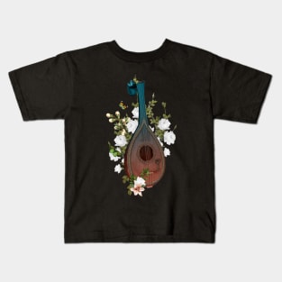 Wonderful elegant lute with flowers and celtic knot Kids T-Shirt